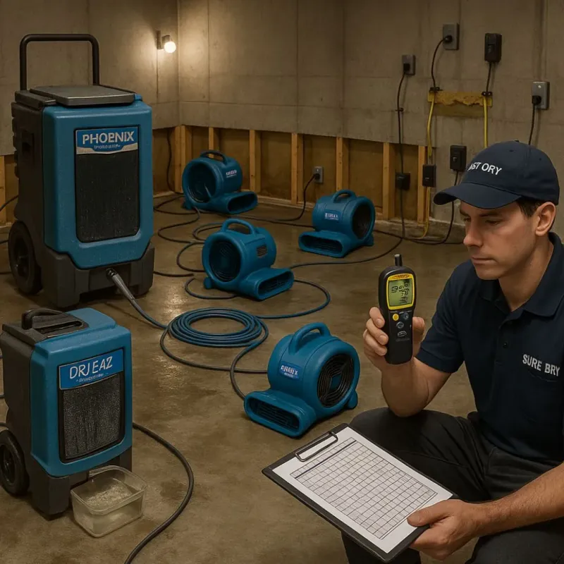 Structural Drying and Dehumidification process in Canterbury, NH